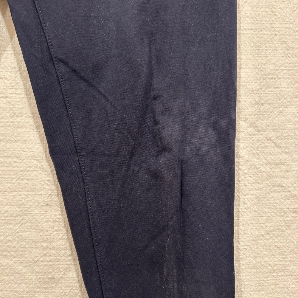 Calvin Klein Jeans Womens Size 8 Navy Blue Skinny Pants Faux Leather Trim - Picture 3 of 14